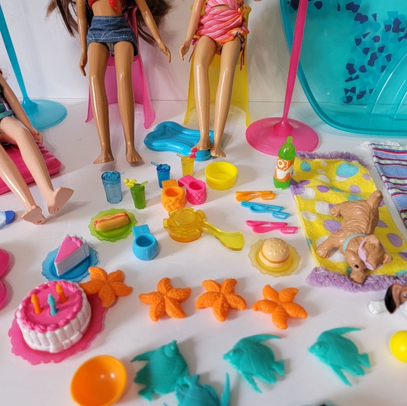 Vintage BARBIE WEE 3 FRIENDS POOL And Patio PARTY PLAYSET MATTEL 2004 - Picture 6 of 15